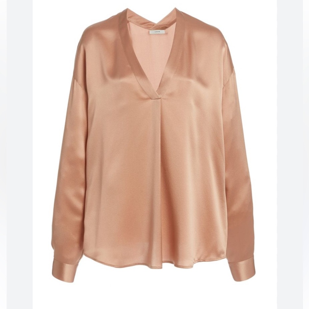 Vince Women's Satin Blouse - Soft Tan